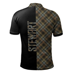 Stewart Hunting Weathered Tartan Polo Shirt Half of Me - Cross Style