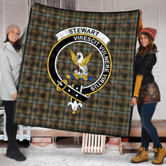 Stewart Hunting Weathered Tartan Crest Quilt