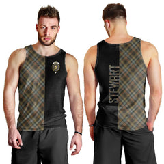 Stewart Hunting Weathered Tartan Crest Men's Tank Top - Cross Style