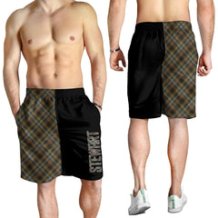 Stewart Hunting Weathered Tartan Crest Men's Short - Cross Style