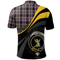 Stewart Navy Tartan Polo Shirt - Royal Coat Of Arms Style