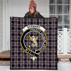 Stewart Navy Tartan Crest Quilt