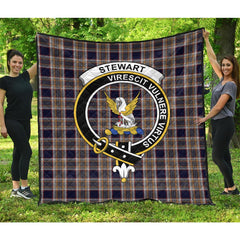 Stewart Navy Tartan Crest Quilt
