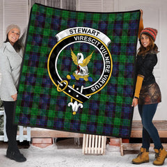 Stewart Old Modern Tartan Crest Quilt