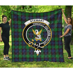 Stewart Old Modern Tartan Crest Quilt