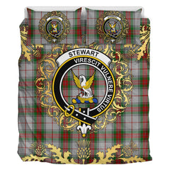 Stewart Royal 02 Tartan Crest Bedding Set - Golden Thistle Style