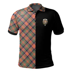 Stewart Royal Ancient Tartan Polo Shirt Half of Me - Cross Style