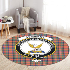 Stewart Royal Ancient Tartan Crest Round Rug
