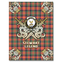 Stewart Royal Ancient Tartan Gold Courage Symbol Blanket