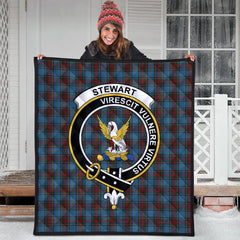 Stewart Royal Blue Tartan Crest Quilt