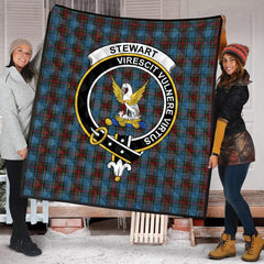 Stewart Royal Blue Tartan Crest Quilt