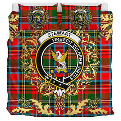 Stewart Royal Modern 02 Tartan Crest Bedding Set - Golden Thistle Style