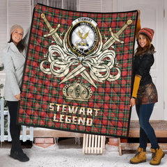 Stewart Royal Modern Tartan Crest Legend Gold Royal Premium Quilt