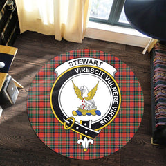 Stewart Royal Modern Tartan Crest Round Rug