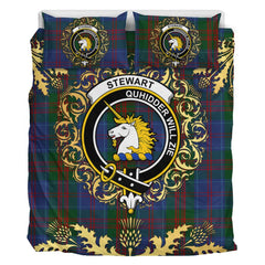 Stewart of Appin 02 Tartan Crest Bedding Set - Golden Thistle Style