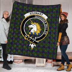 Stewart of Appin Hunting Tartan Crest Quilt