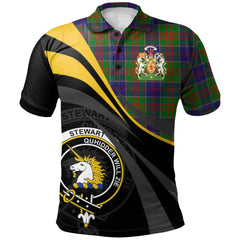 Stewart of Appin Hunting Modern Tartan Polo Shirt - Royal Coat Of Arms Style