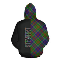 Stewart of Appin Hunting Modern Tartan Hoodie Half of Me - Cross Style
