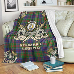 Stewart of Appin Hunting Modern Tartan Gold Courage Symbol Blanket