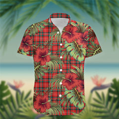 Stewart (Stuart) of Bute Tartan Hawaiian Shirt Hibiscus, Coconut, Parrot, Pineapple - Tropical Garden Shirt