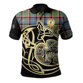 Stirling Bannockburn Tartan Polo Shirt Viking Wolf