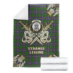Strange of Balkaskie Tartan Gold Courage Symbol Blanket
