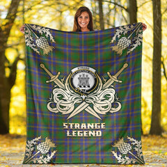 Strange of Balkaskie Tartan Gold Courage Symbol Blanket