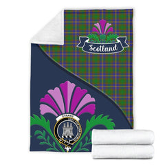 Strange (or Strang) Tartan Crest Premium Blanket - Thistle Style