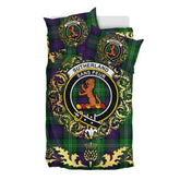 Sutherland 01 Tartan Crest Bedding Set - Golden Thistle Style