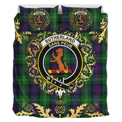Sutherland 01 Tartan Crest Bedding Set - Golden Thistle Style
