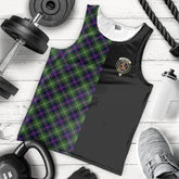Sutherland Modern Tartan Crest Men's Tank Top - Cross Style