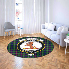 Sutherland Modern Tartan Crest Round Rug