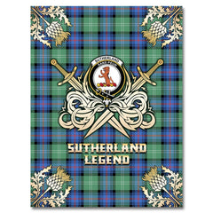 Sutherland Old Ancient Tartan Gold Courage Symbol Blanket