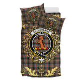 Sutherland Weathered Tartan Crest Bedding Set - Golden Thistle Style