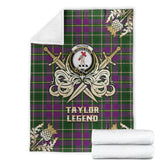 Taylor Tartan Gold Courage Symbol Blanket