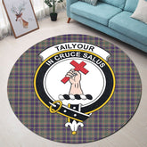 Taylor Weathered Tartan Crest Round Rug