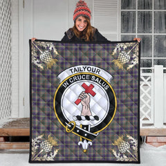 Taylor Weathered Tartan Crest Premium Quilt - Gold Thistle Style