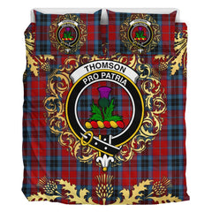 Thompson 03 Tartan Crest Bedding Set - Golden Thistle Style