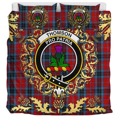 Thompson 03 Tartan Crest Bedding Set - Golden Thistle Style