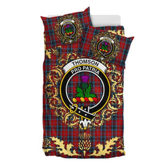 Thompson 04 Tartan Crest Bedding Set - Golden Thistle Style