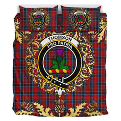 Thompson 04 Tartan Crest Bedding Set - Golden Thistle Style