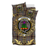 Thompson special grey Tartan Crest Bedding Set - Golden Thistle Style