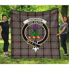 Thompson Special Grey Tartan Crest Quilt