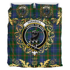 Turnbull Hunting 01 Tartan Crest Bedding Set - Golden Thistle Style