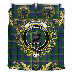 Turnbull Hunting 02 Tartan Crest Bedding Set - Golden Thistle Style