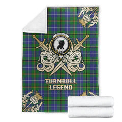 Turnbull Hunting Tartan Gold Courage Symbol Blanket