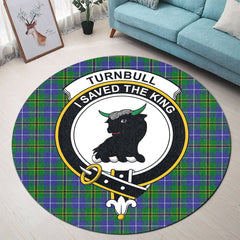 Turnbull Hunting Tartan Crest Round Rug