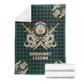 Urquhart Broad Red Ancient Tartan Gold Courage Symbol Blanket