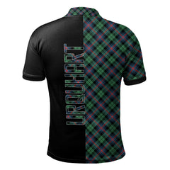 Urquhart Broad Red Ancient Tartan Polo Shirt Half of Me - Cross Style
