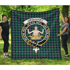 Urquhart Broad Red Ancient Tartan Crest Quilt